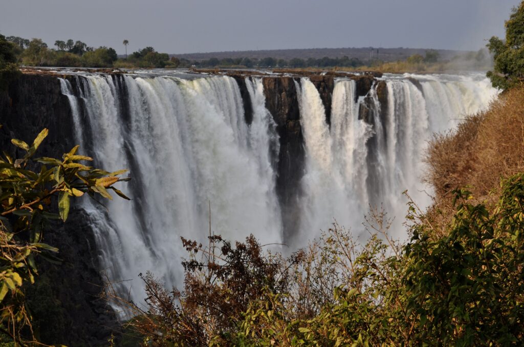 Victoria Falls cascading over rugged cliffs