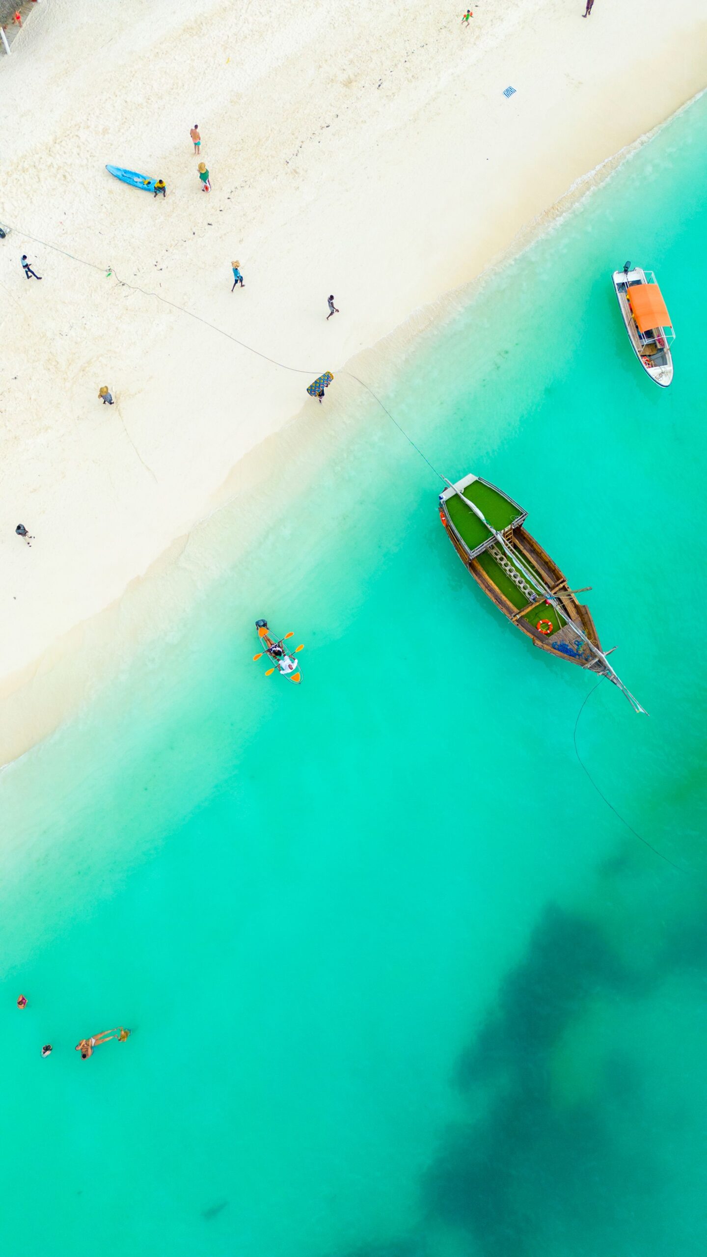 Zanzibar coastline and turquoise Indian Ocean